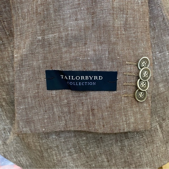 New Tailorbyrd 100% linen 2 button slim fit sports coat men’s size 42R - Picture 6 of 11